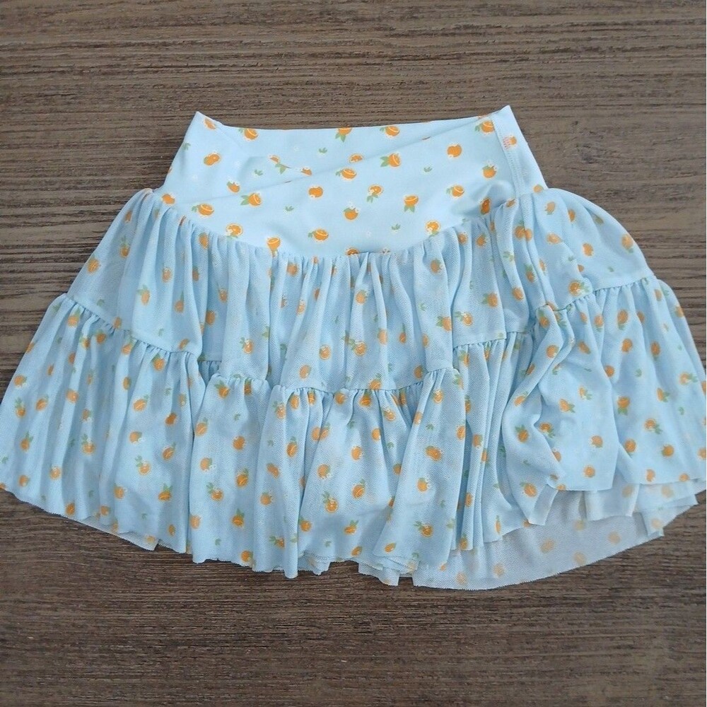 Blogilates Girls Ballerina Skort Blue Citrus XS (4/5) NWOT